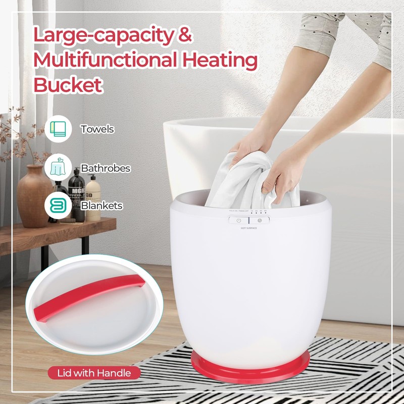 Giantex Towel Warmer Bucket - Hot Towel Warmer for Bathroom