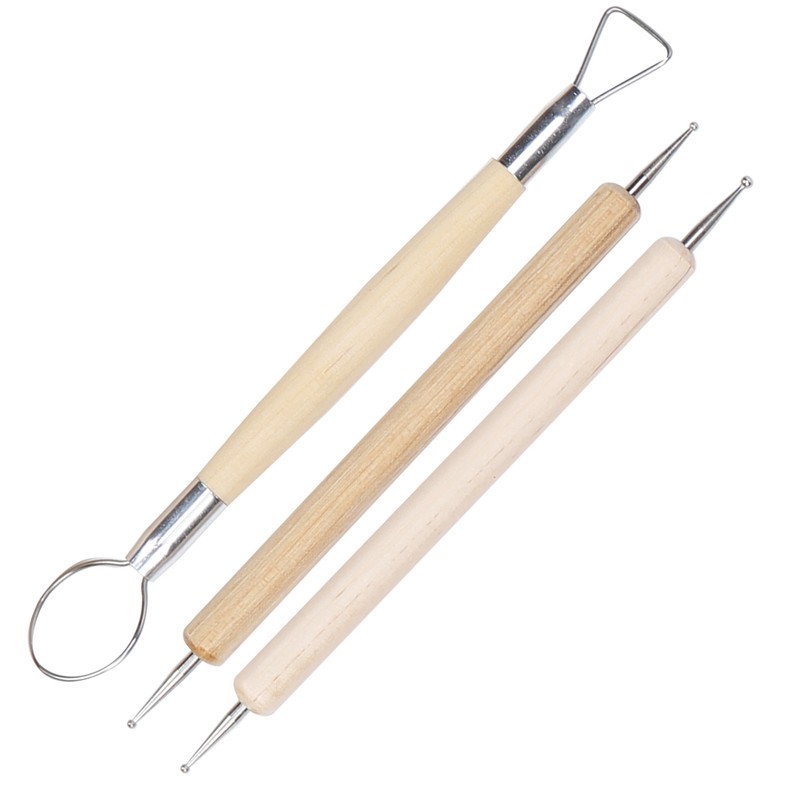 25Pcs Pottery Tools Clay Sculpting Dotting Pens Fondant Ball Stick