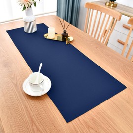 Farmhouse Navy Blue Table Runner Small Short Table Runners 36 Inches Coffee Table Runner for Dresser Living Room Bedroom Holiday Party Banquet 12X36 Inch