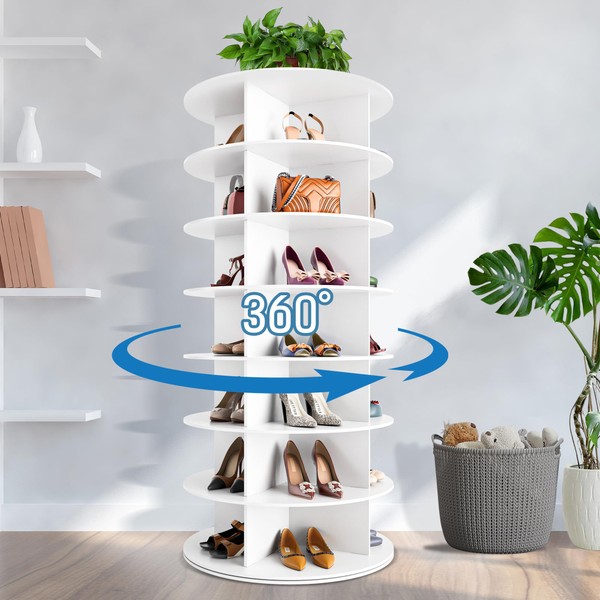 Decomax Decomax 7-Tier Rotating Shoe Rack Tower - Free Standing