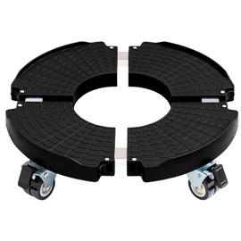 Idzo Heavy Duty Trolley Planter Caddy with Wheels 440lbs Capacity, Plant Pots Indoor and Out Door, Adjustable 15-21 in, Black