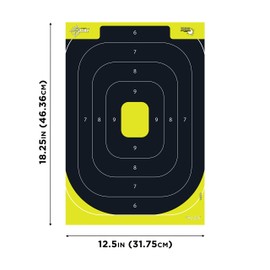 Allen Company EZ Aim Splash Reactive Paper Shooting Targets, IPSC Silhouette Trainer, 12.5" W x 18.25" H, 8-Pack, Black/Chartreuse