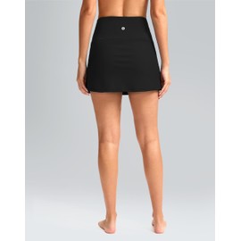 SANTINY Women's High Waisted Swim Skirt with Pocket Tummy Control Tankini Swimsuit Bathing Suit Bottoms for Women (Black_M)