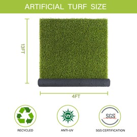 SUNTURF Dog Grass Pads 4 x 13 FT, 0.8 Inch High Pile Artificial Grass Pads for Dogs Potty, Fake Grass Rug Indoor Outdoor Lawn Landscape for Garden Turf Mat for Dogs Training