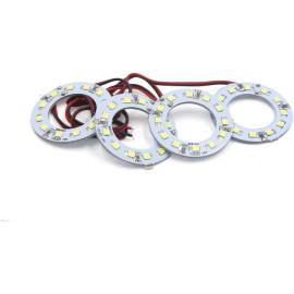 NoBrand 4pcs 12V White 40mm 12 Surface Mount Device LED Ring Light for Car Automobile