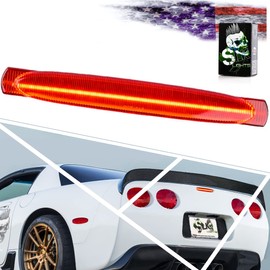 SLK Lights C5 Red Laser LED Center Tail Lights 3rd break lamp kit W/Strobe Flashing option compatible with 1997-2004 C5 Corvette OEM#10253893 (Red Tinted Lens)
