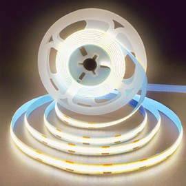 Clearhill 5V USB COB LED Strip Lights with Switch,6.56FT/2M,Natural White 4000K,320LEDs/M,8mm Width,Not Waterproof IP20,1M USB Cable,for DIY Home Indoor Decoration