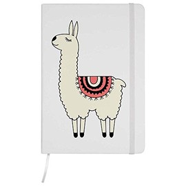 A5 'Llama' White Hardcover Ruled Notebook (NB00021774)