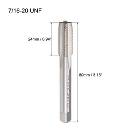 sourcing map Machine Tap 7/16-20 UNF Thread H2 High Speed Steel Screw Thread Taps Threading Tapping Tool