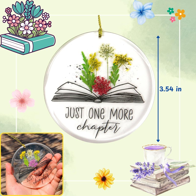 Just One More Chapter Flower Resina - Adornos de libro