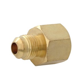 Eastman 5/8 Inch OD Flare with 1/2 Inch MIP and 1/2 Inch FIP Gas Fitting Adapter for Natural Gas and Liquid Propane, Zinc Plated Steel, 65709B, Brass