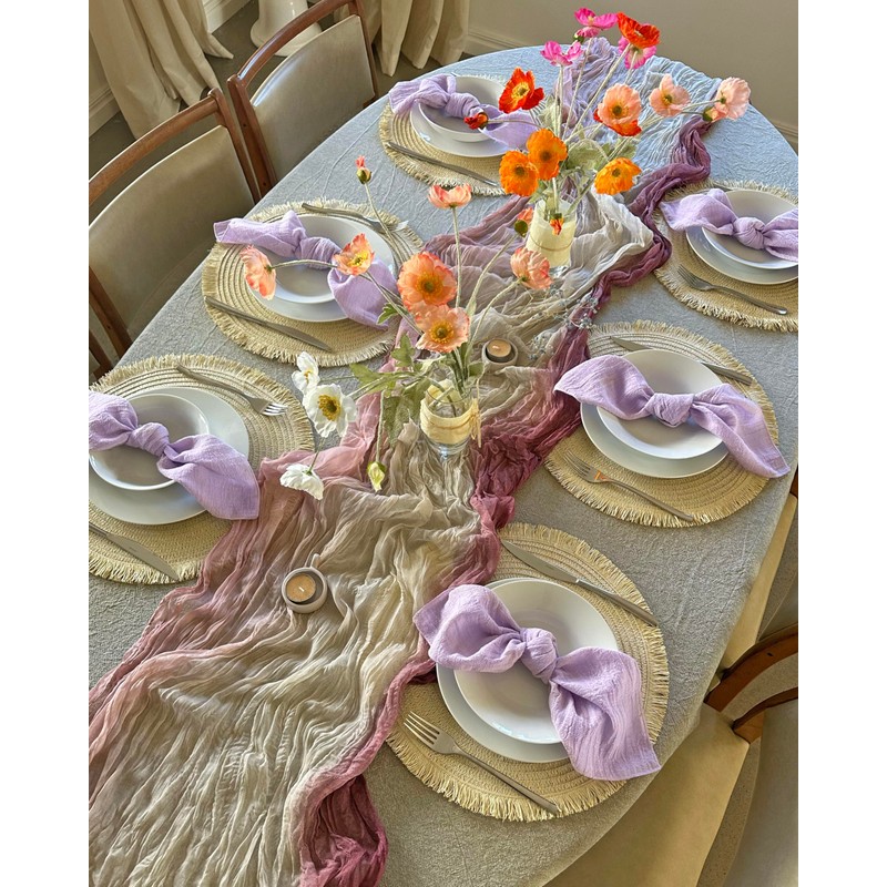 Generic Lavender Mauve Purple 100% Linen Cloth Cotton Square Napkins,