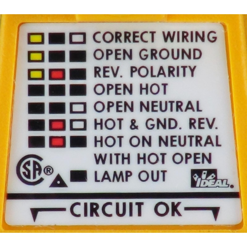 IDEAL Electrical 61-051 E-Z Check Plus GFCI Receptacle Circuit Tester,