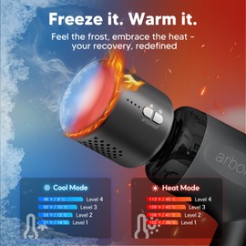 arboleaf Massage Gun with Hot and Cold, Mini Massage Gun for Muscle 0.39 kg with 5 Attachments and 5 Intensity Levels 3200 rpm, Super Quiet Massage Gun with Transport Case for Muscle Relaxation