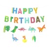Banner de cumpleaños de dinosaurios para niños y niñas, diseño