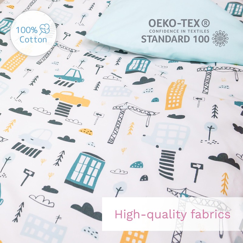 100% Cotton Cot Bed Duvet Cover & Pillowcase Set pattern
