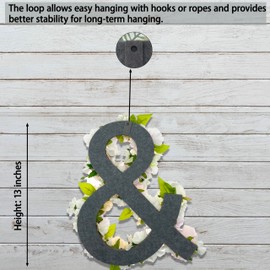 Flower Letters Artificial Floral A-Z Initial Alphabet Faux Floral Letters 13" Height Fake Flowers For Spring Wedding Funeral Baby Bridal Shower Nursery Art Photo Prop Shabby Chic Wall Decor(Shape &)