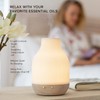 Essential Oil Diffuser Lamp, White Ceramic + Wood, Ultrasonic 180ml,