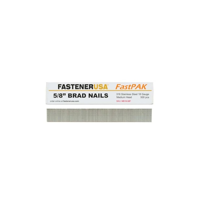 5/8" BRAD NAILS 18GA 316SS 500ct | MB18-58F