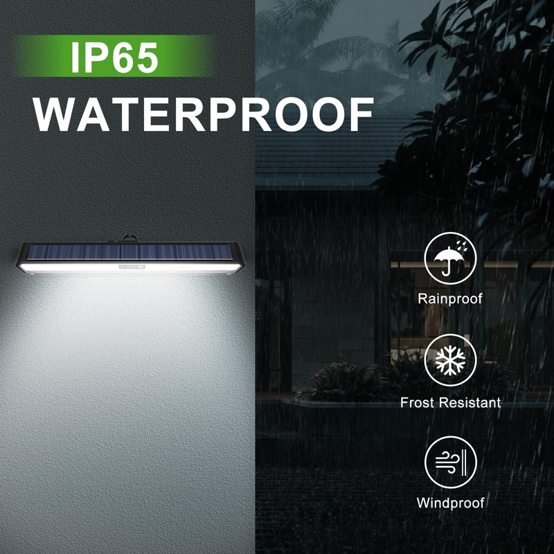 Aolyty Solar Strobe Lights, Outdoor 3 Work Modes, Waterproof Wall