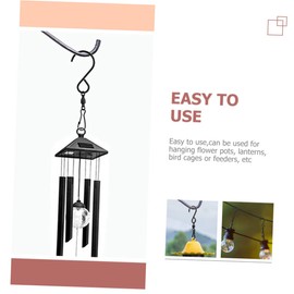 CAXUSD 2sets Rotatable Stainless Steel Hooks for Wind Chimes Bird Feeders Lanterns Flexible and Safe Clamping Accessories for Outdoor Decor 20pcs*2