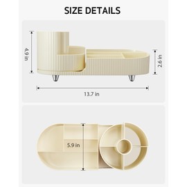 Syntus Makeup Organizer Countertop, Rotating Makeup Brush Holder Large Capacity Cosmetic Display Cases, Spinning Storage Holder for Vanity, Desk, Skincare, Perfume Organization