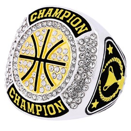 Size 7 to 14 Basketball Championship Rings Basketball Ring Trophy Award Winner MVP Collectible Gift Champion Ring (Jsut one ring, size 11)