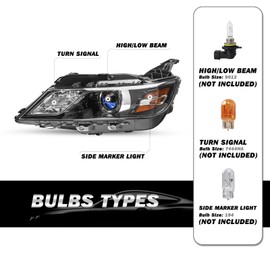 SOCKIR Projector Headlight Assembly Replacement Fit for 2014 to 2020 Chevy Impala Factory Halogen Headlamp Left Driver Side NOT FIT HID MODEL