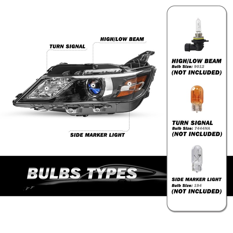 SOCKIR Projector Headlight Assembly Replacement Fit for 2014 to 2020