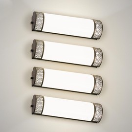 ASD 18 Inch LED Bathroom Vanity Light, 5CCT 2700K-5000K 20W, Dimmable Bathroom Light Fixtures, Modern Vanity Lights for Bathroom Lighting Fixtures Over Mirror, Wall Light Bar, Black, ETL, 4 Pack