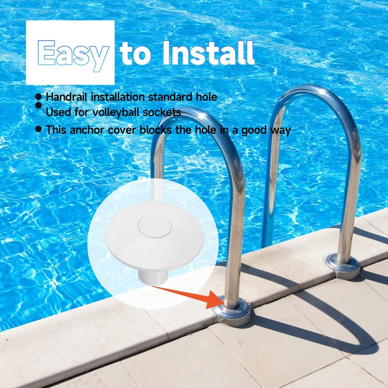 Pool Anchor Sockets Cover, Designed to Fill and Cover The
