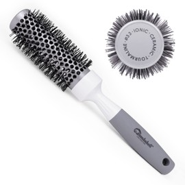 Bombshell Ceramic Round Brush — Pro Ultra Ceramic Thermal Round Hair Brush with Rubber Handle, Round Brush for Blow Drying, Curling, and Styling 1.3"
