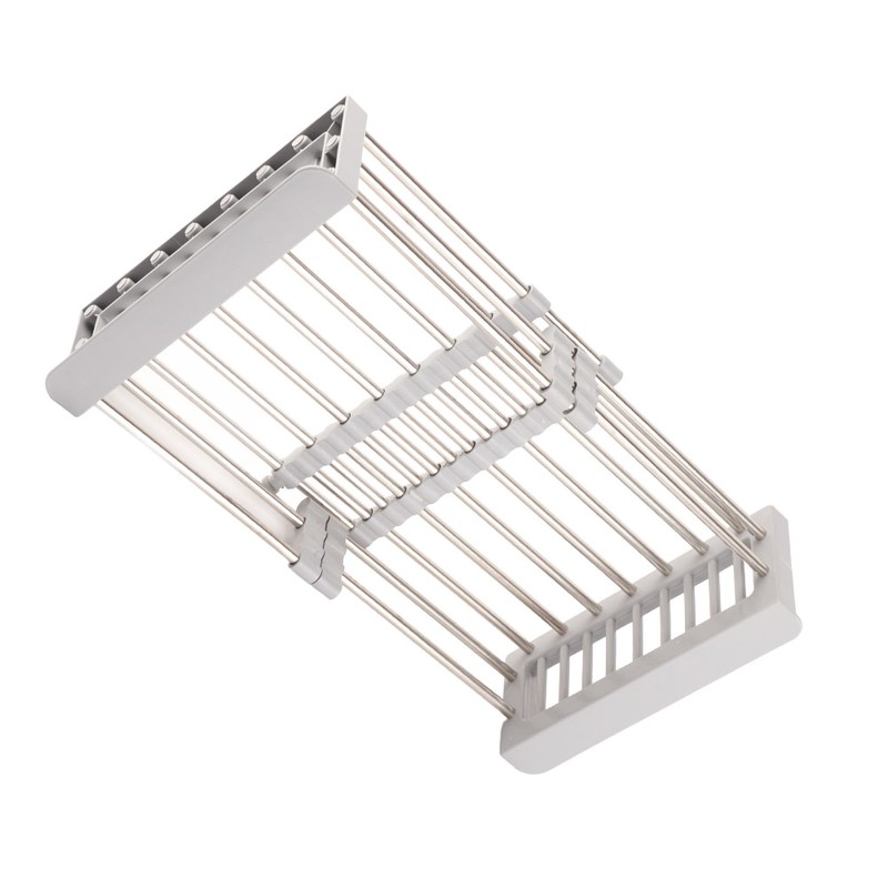 Expandable Sink Drainer Retractable Drain Rack Sink Organizer for Dishes