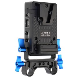 Foto4easy V-Lock Mount Plate Adapter for Sony V-Mount Battery to DSLR Camera,BMPCC 4K 6K,Camcorder,Camera Monitor,LED Light,Microphone - Multi Output