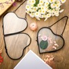Cinnvoice 4 Pcs Heart Glass Pressed Flower Frame, Heart Hanging