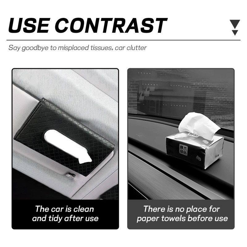 Hbxdeco Car Tissue Holder, Leather Tissue Holder for Car Sun