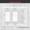 ENERLITES Combination Toggle Light Decorator Switch Wall Plate, Size 3-Gang