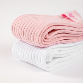 Barry Banny Girls Knee High Socks Tube Socks Cute Cotton Blend for Kids Everyday Wear for School 6-17 Years (White）