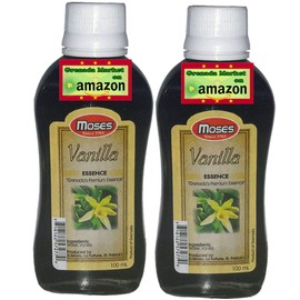 VANILLA (Alcohol Free) Essence - MOSES (2 Bottles @ 100ml ea), premium product of Grenada, Caribbean