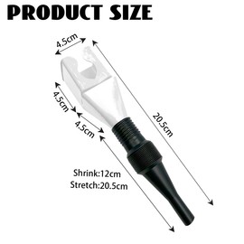 JNNJ Pack of 5 AUniversal Flexible Plastic Funnel Car Petrol Fuel Funnel, Oil Drain Funnel Quick Funnel for Household Purposes, Car Fuel Funnel (White)