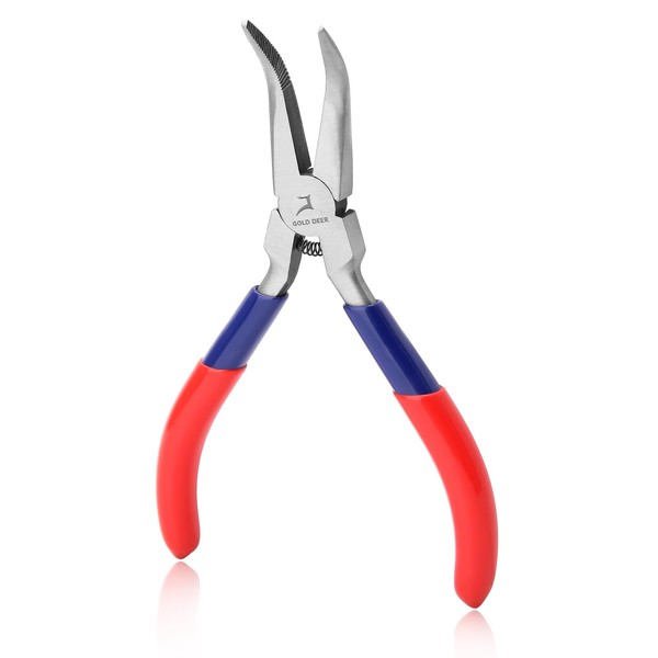 GOLD DEER Bending Radio Pliers, Mini, Precision Tool, Bent Tip