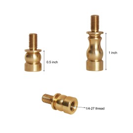 1/2" and 1" Turned Brass Lamp Shade Risers for Washer Fitter Type Lamp Shades