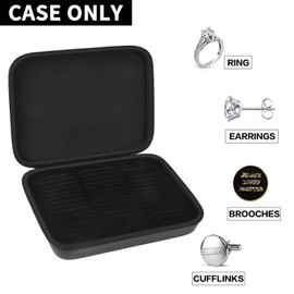 GWCASE Ring Organizer Storage Case - Jewelry Ring Display Collector Box with 42 Slots. Rings Tray Holder Showcase Fits for 50+ Rings, Earrings, Brooches and Cufflinks (Box Only)-Dark