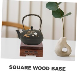 FUNOMOCYA Luxury Ornament Base Wooden Stand for Tall Vase Teapot Craft Display Rustic Home Decor Random Style