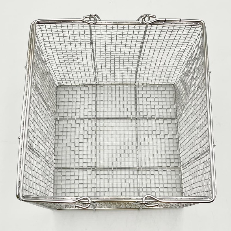 4-098-04 Stainless Steel Square Cleaning Basket, Medium, 7.9 x 7.9