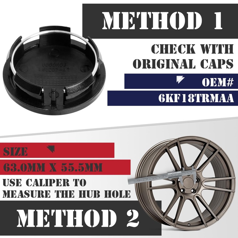 KitsPro 2.5Inch 63MM Wheel Center Caps for Dodge RAM 1500
