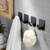 YIGII Matte Black Towel Hook, Adhesive Wall Hooks for Hanging