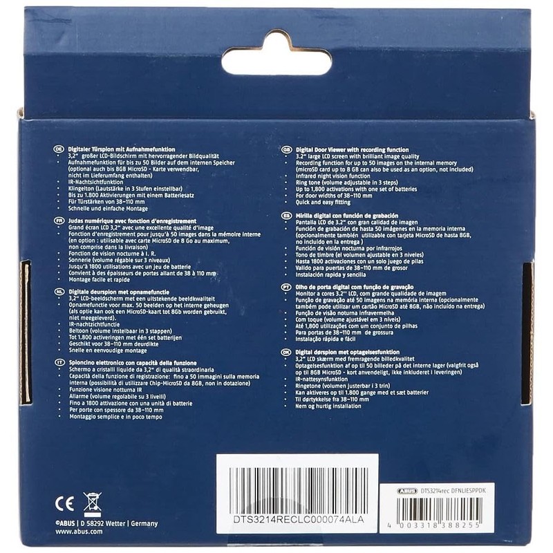 ABUS 38825 Digital Door Viewer DTS3214rec Black
