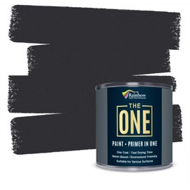 THE ONE Paint & Primer: Most Durable Furniture Paint, Cabinet Paint, Front Door Paint, Wall Paint, Bathroom, Kitchen - Fast Drying Craft Paint Interior/Exterior (Charcoal, Gloss, 8.5oz)