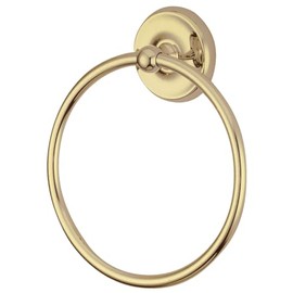 Kingston Brass BA314PB Classic Towel-Ring, Polished Brass,7-3/4" Length